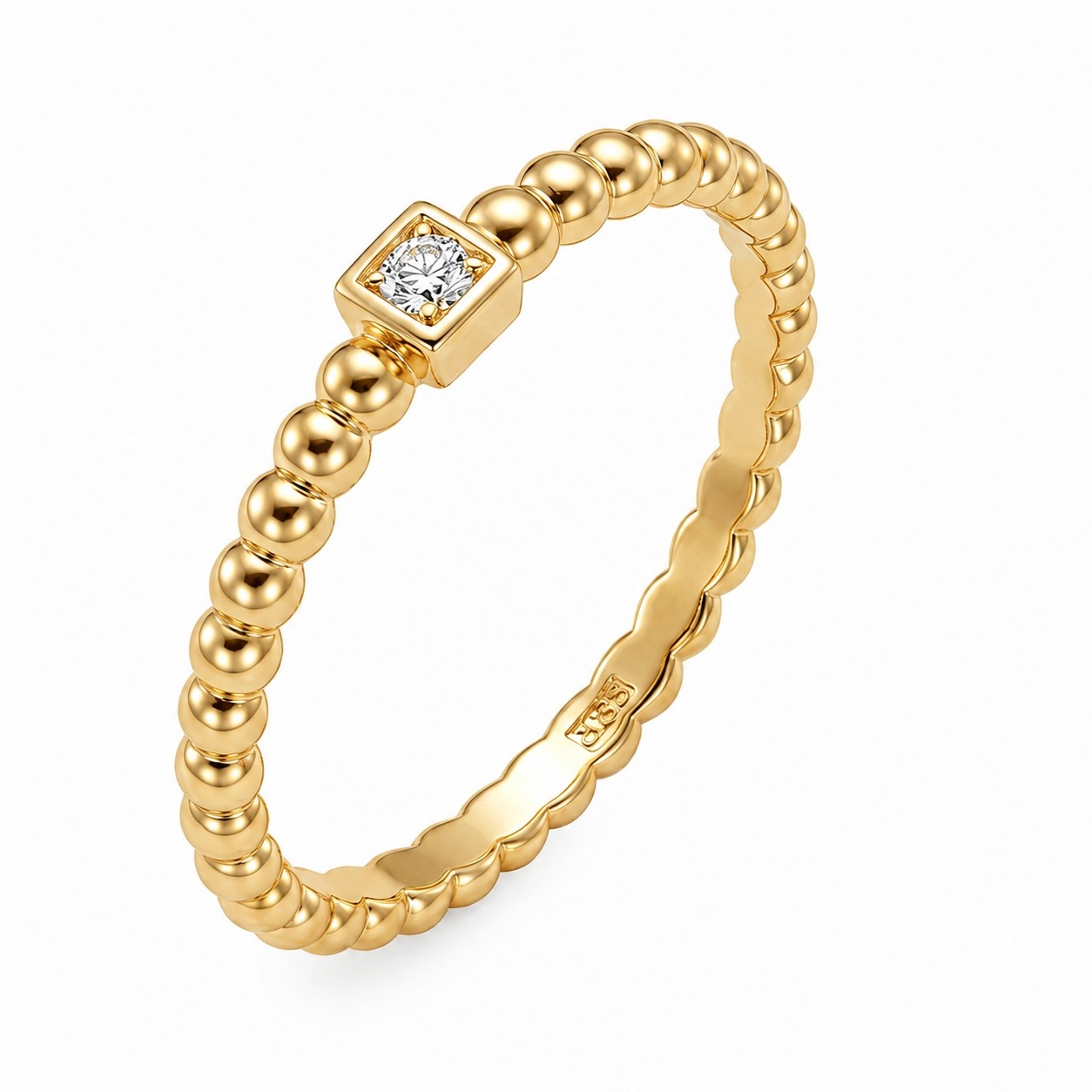 RING Solitaire SENZIO Collection in K9 Yellow Gold with Zircon Stones 3KOR.RI4895 - 